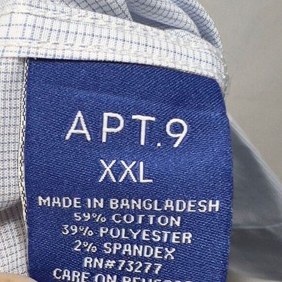 Apt. 9 Light Blue Plaid Flex Long Sleeve Button-Up Shirt 0699 - Picture 6 of 6